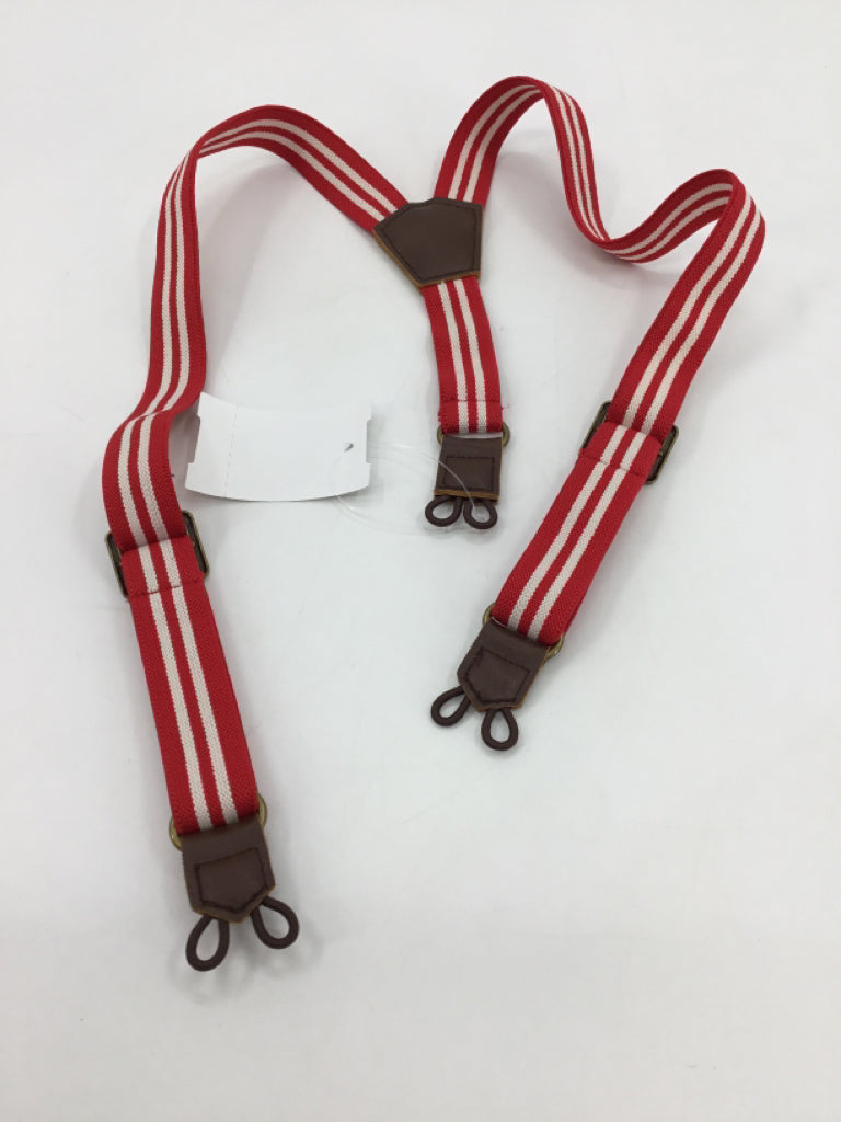 brandless Child Size Toddler Red Stripe Belt/Suspenders