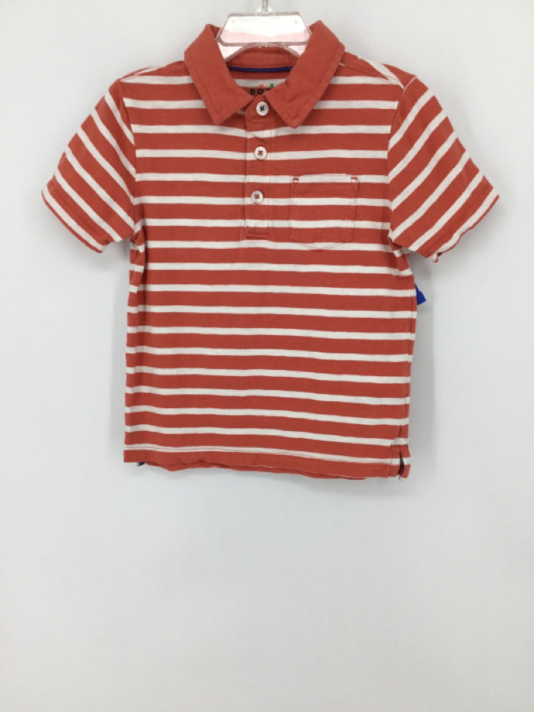 Mini Boden Child Size 4 Orange Stripe Shirt - boys