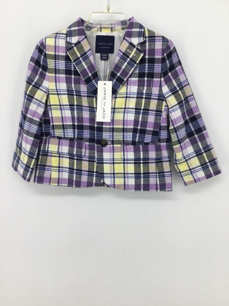 Janie and Jack Child Size 18-24 Months Purple Plaid Blazer - boys