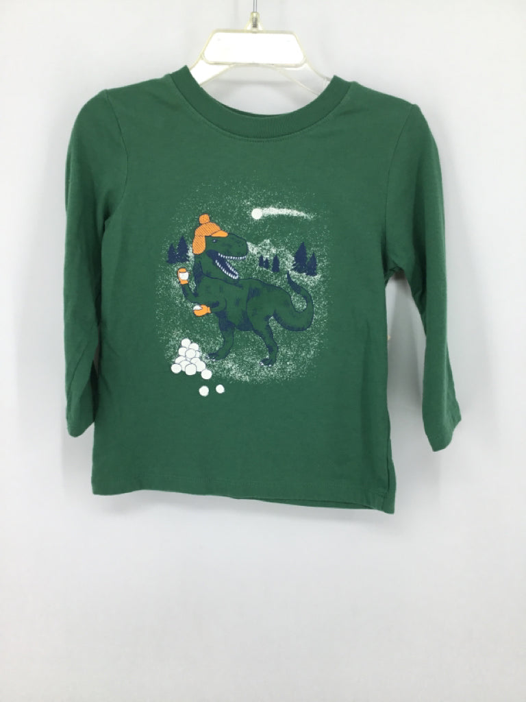 Cat & Jack Child Size 2 Green Dinosaur T-shirt - boys