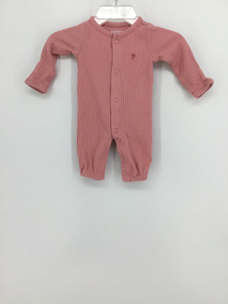 Just One You Made by Carters Child Size Preemie Pink Solid Pajamas - boys