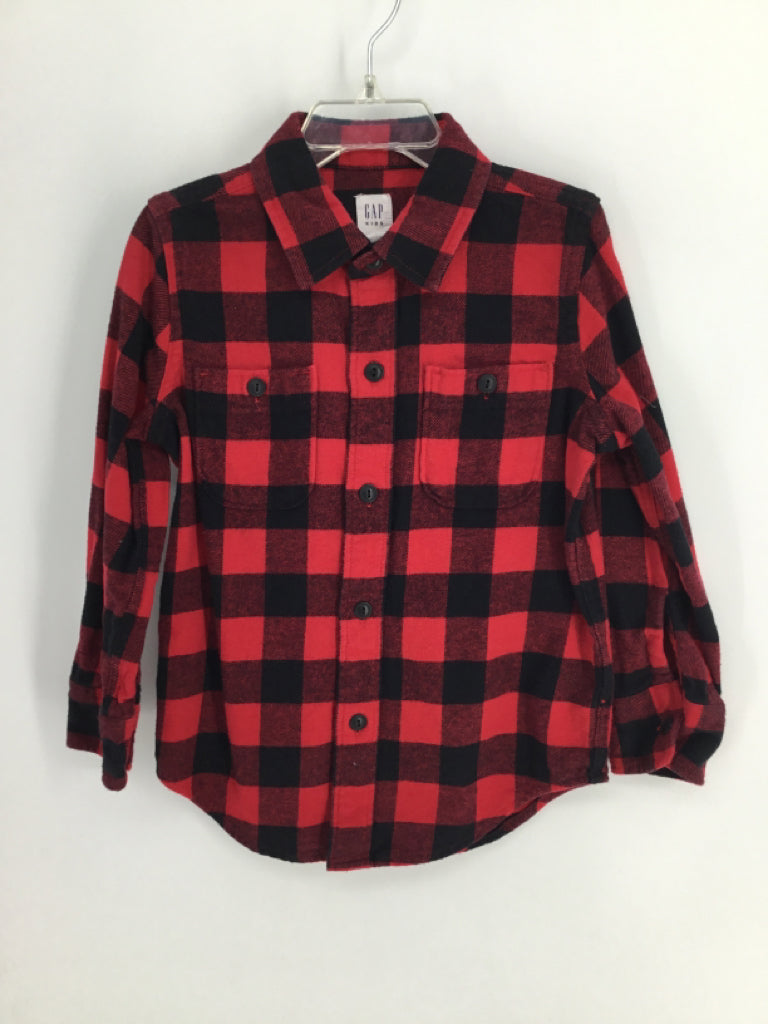 Gap Kids Child Size 4 Red Checkered Shirt - boys