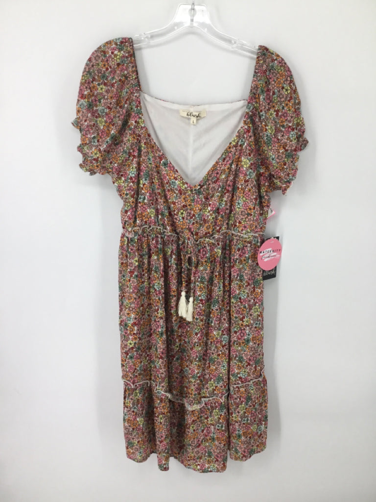 Hint of Blush Size L Cotton Blend Dress - Maternity