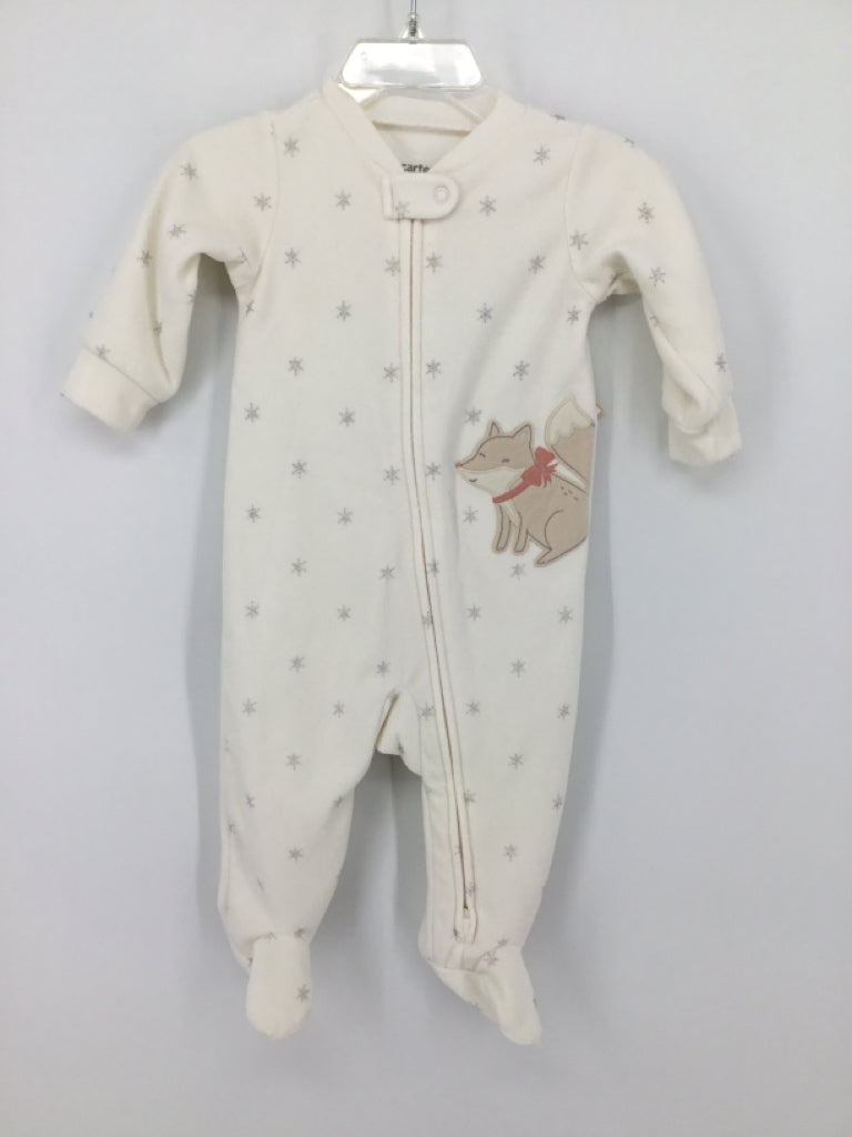 Carter's Child Size 6 Months White Sleepers