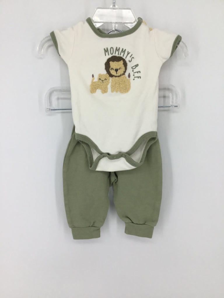 Chickpea Child Size 0-3 Months Green Dog Outfit - boys