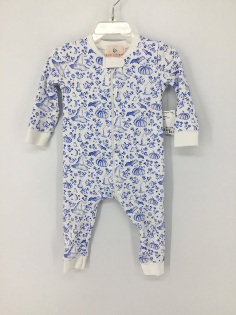 Smockingbird Child Size 12 Months Blue Halloween Pajamas