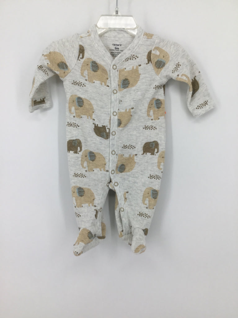 Carter's Child Size 3 Months Gray Sleepers