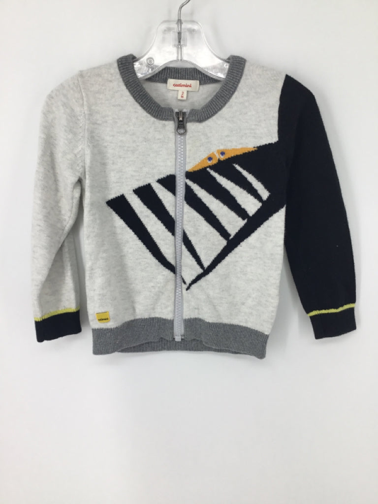 Catimini Child Size 2 Black Print Sweater - boys
