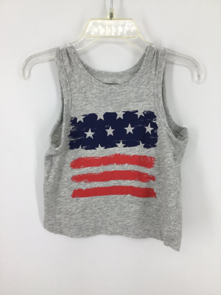 First Impressions Child Size 18 Months Gray Stars & Stripes Tank Top