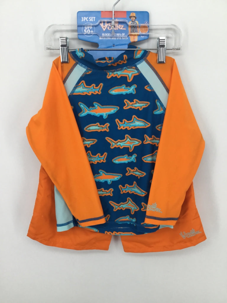 UV Skinz Child Size 6 Orange Print Swimwear - boys