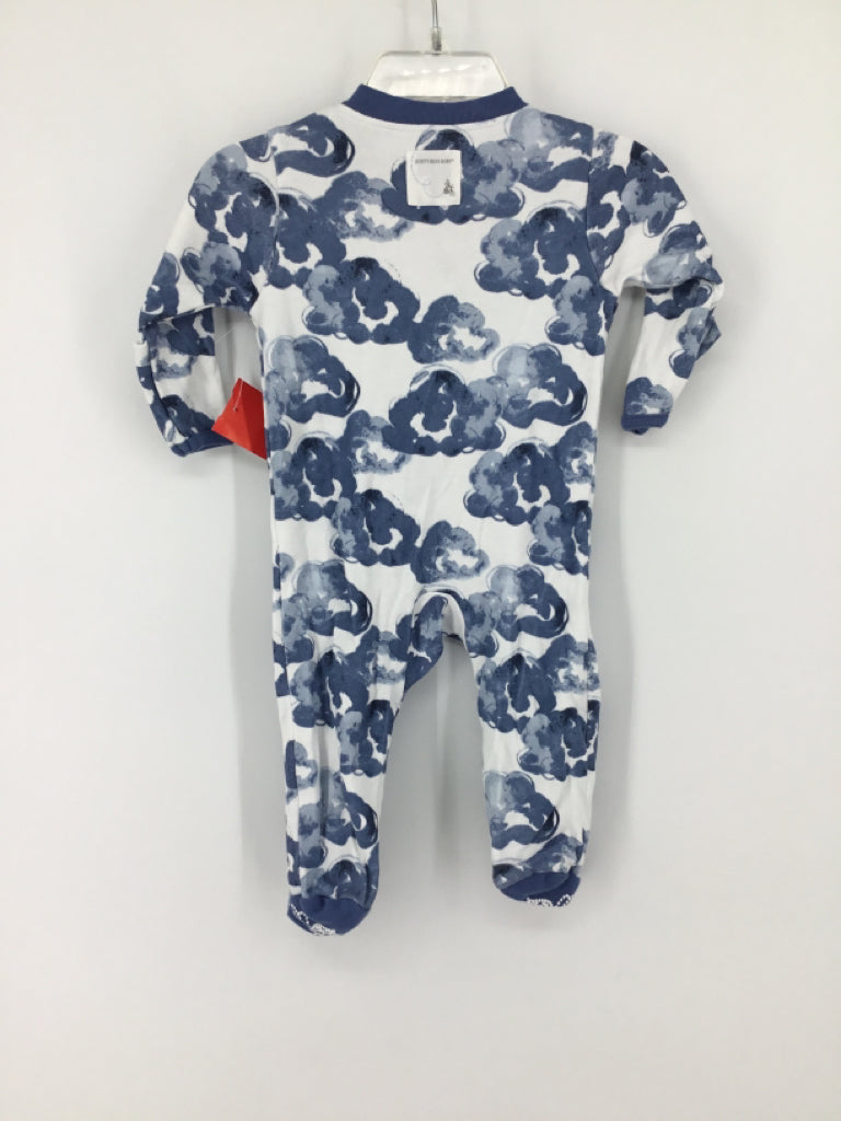 Burt's Bees Baby Child Size 0-3 Months Blue Sleepers