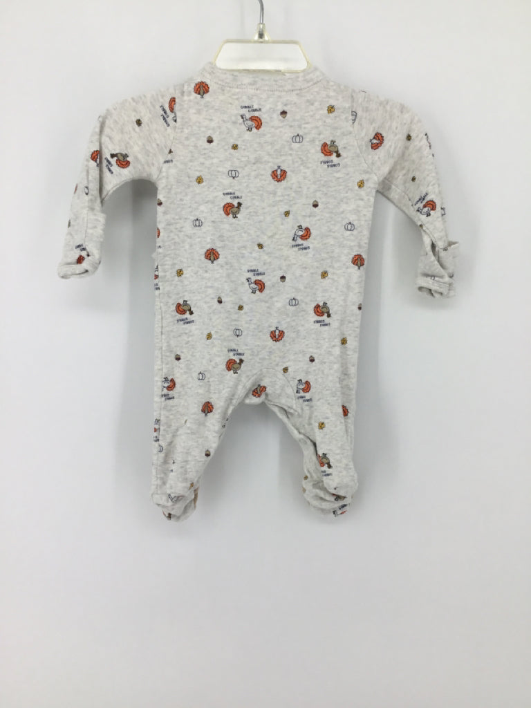 Carter's Child Size Newborn Gray Thanksgiving Sleeper