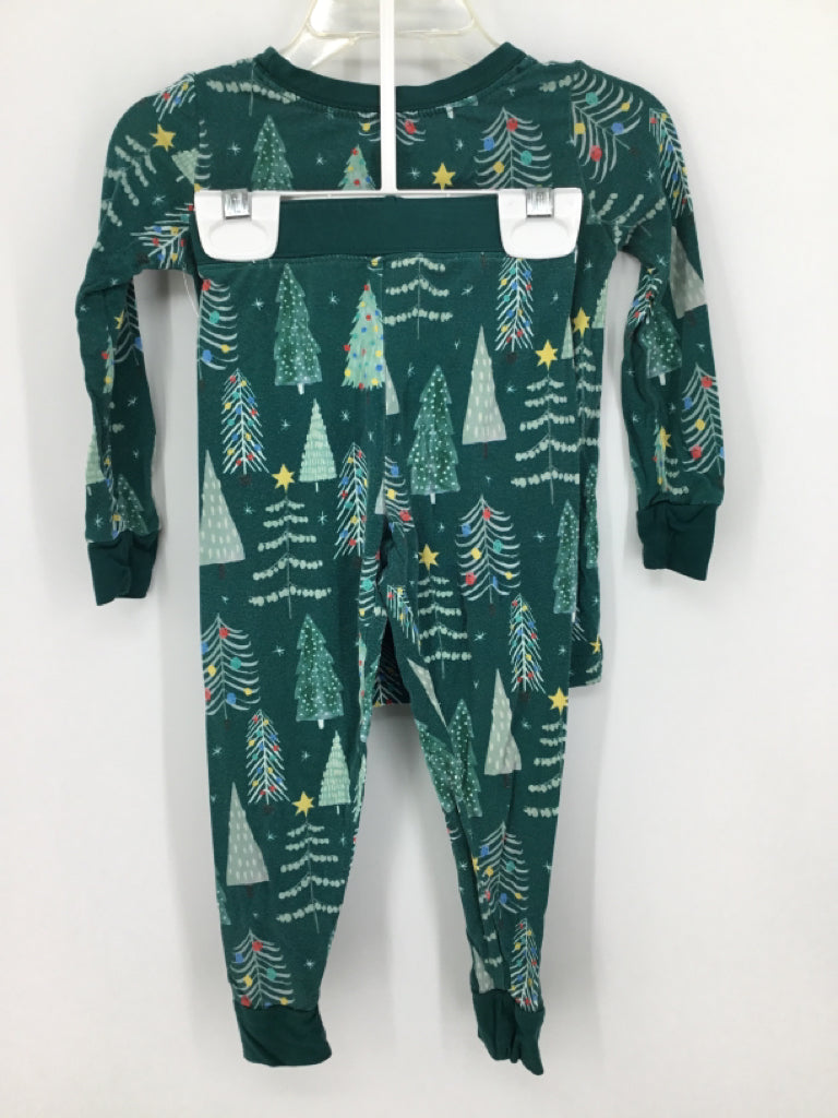 Little Sleepies Child Size 12-18 Months Green Christmas Pajamas