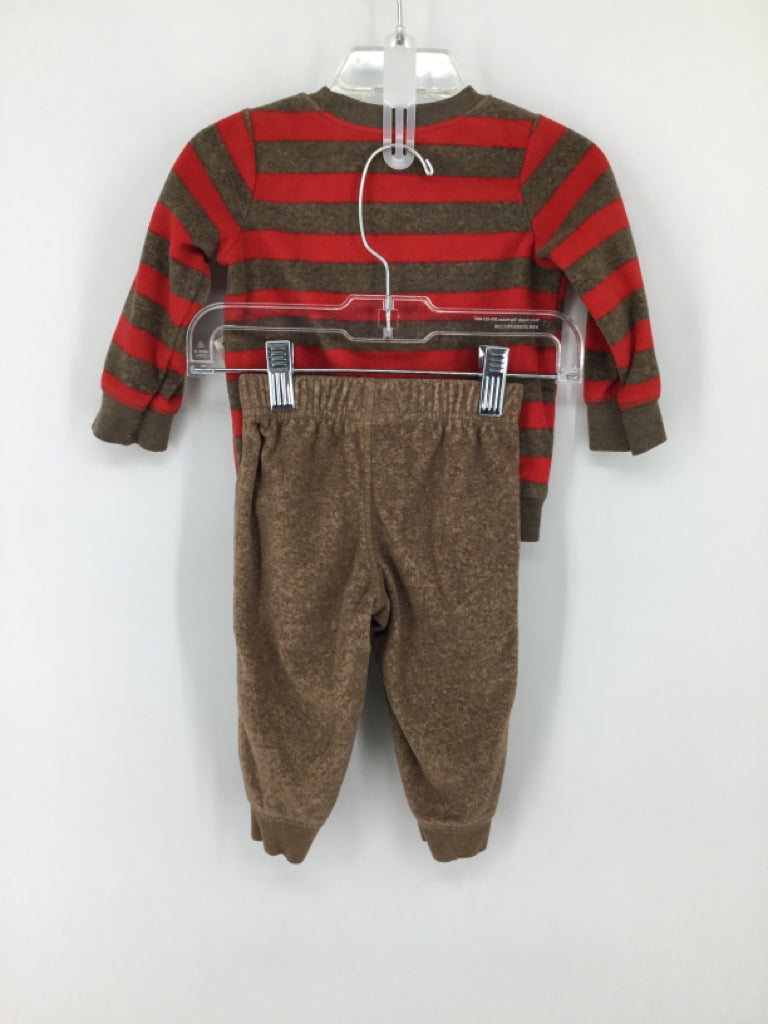 Child of Mine Child Size 6-9 Months Brown Stripe Outfit - boys