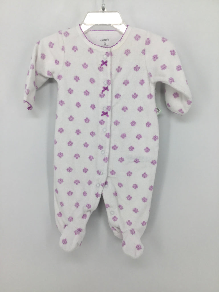 Carter's Child Size 3 Months Purple Sleepers