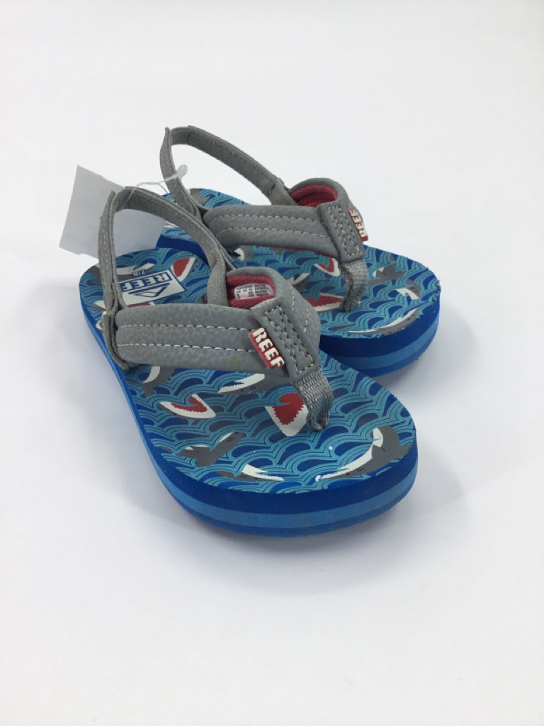Reef Child Size 7 Toddler Blue Sandals/Flip Flops