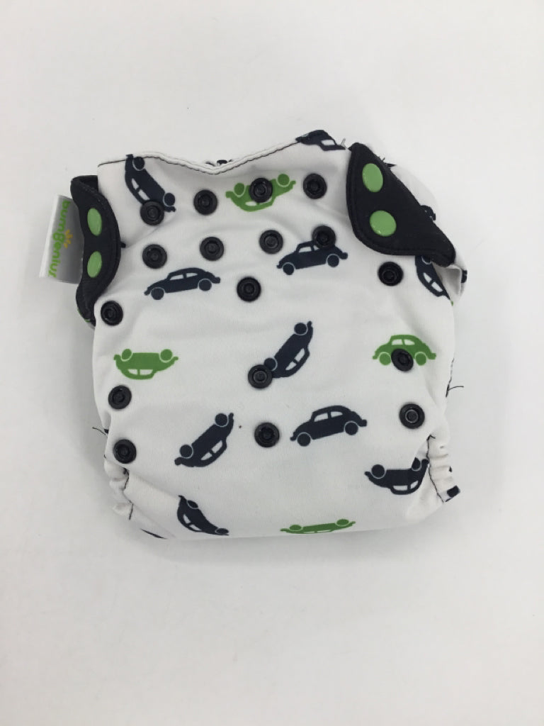 Bum Genius Child Size One Size White Print Free Time Cloth Diaper