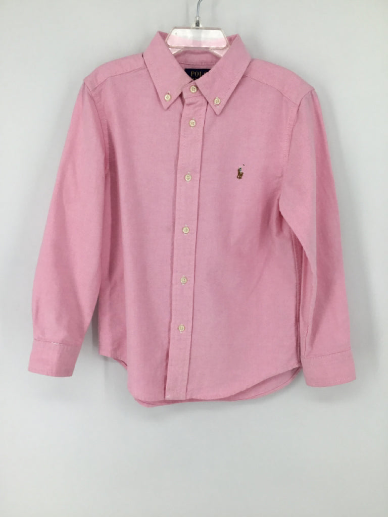 Ralph Lauren Child Size 6 Pink Solid Shirt - boys