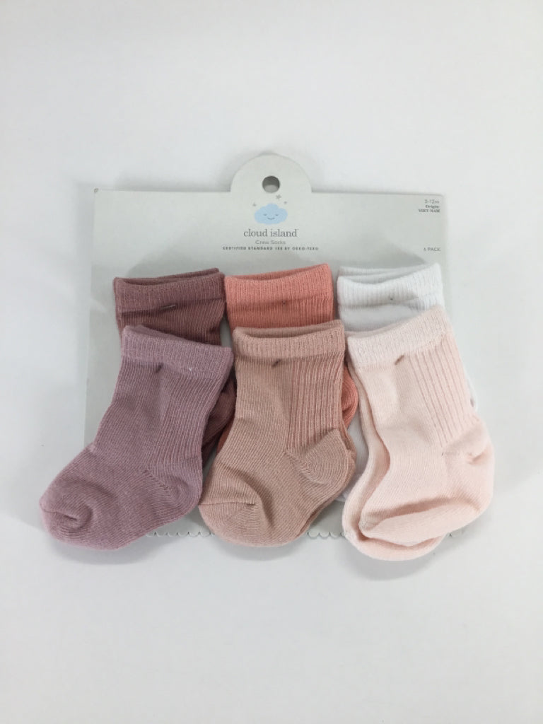 cloud island Child Size 3-12 Months Pink Socks - girls