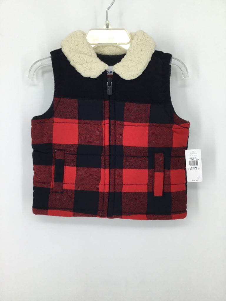 Old Navy Child Size 6-12 Months Red Checkered Outerwear - boys