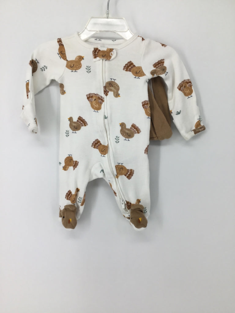Just One You Made by Carters Child Size Newborn Tan Thanksgiving Sleeper & Hat