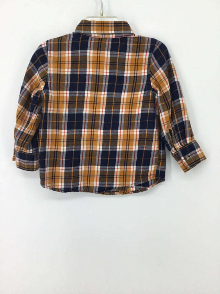 Old Navy Child Size 18-24 Months Navy Plaid Shirt - boys