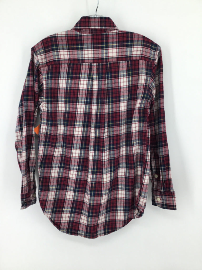 Ralph Lauren Child Size 8 Burgundy Plaid Shirt - boys