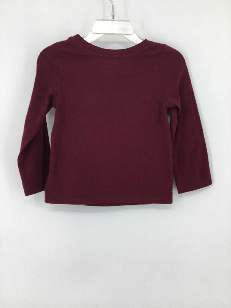Cat & Jack Child Size 2 Burgundy Thanksgiving T-Shirt
