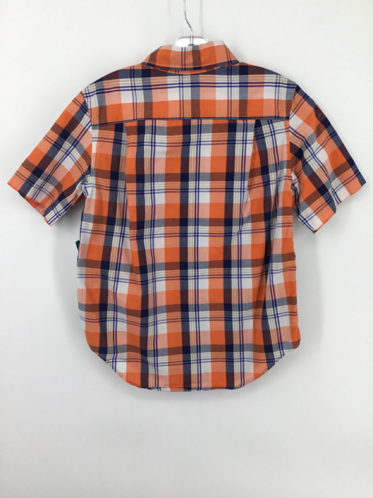 Chaps Child Size 8 Orange Plaid Shirt - boys