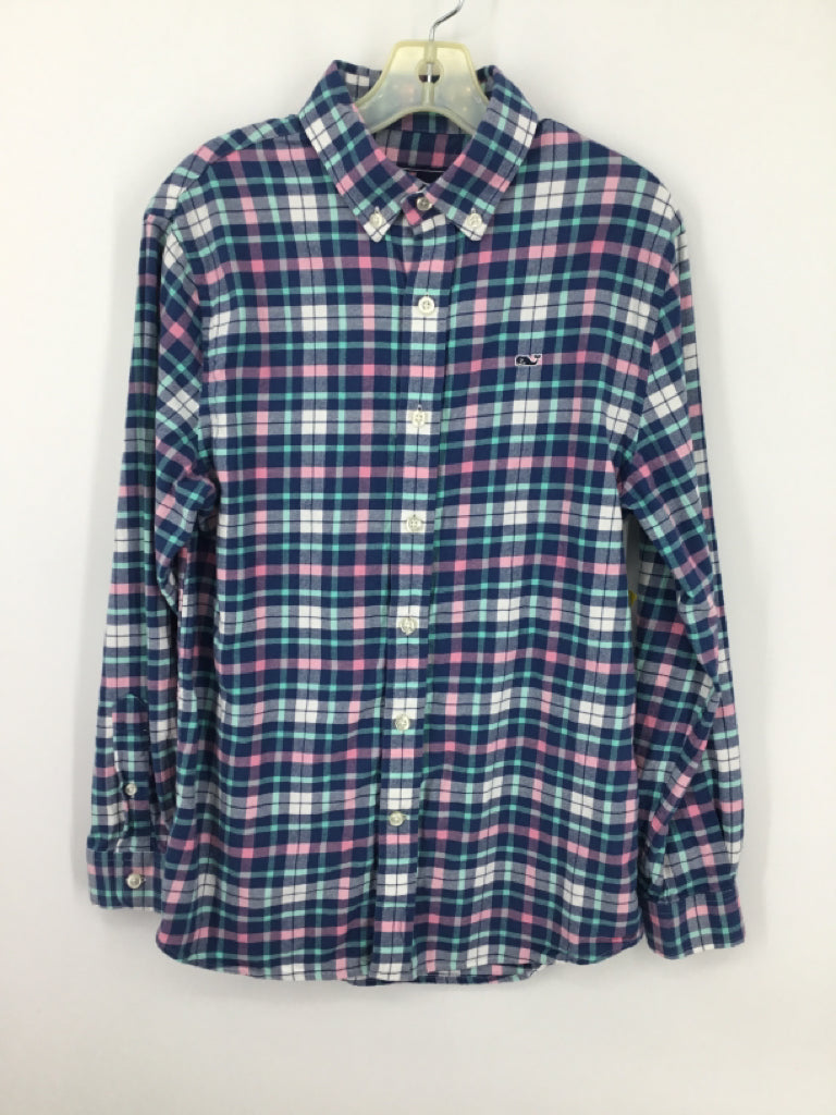 vineyard vines Child Size 12 Blue Plaid Shirt - boys