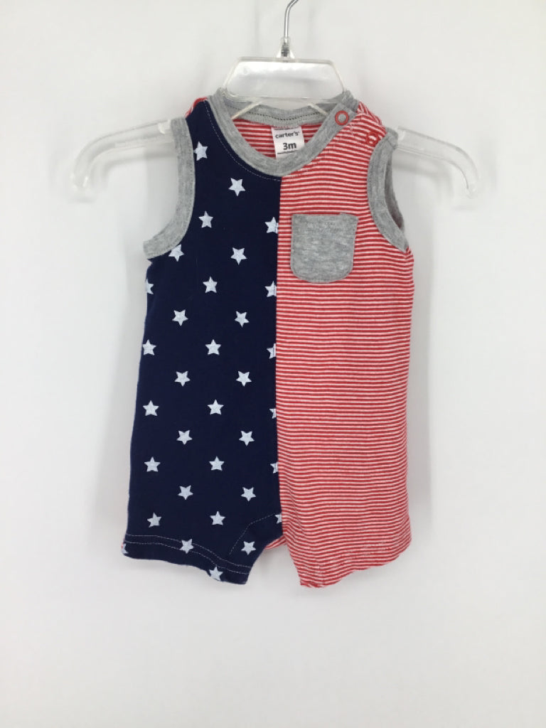Carter's Child Size 3 Months Black Stars & Stripes Outfit