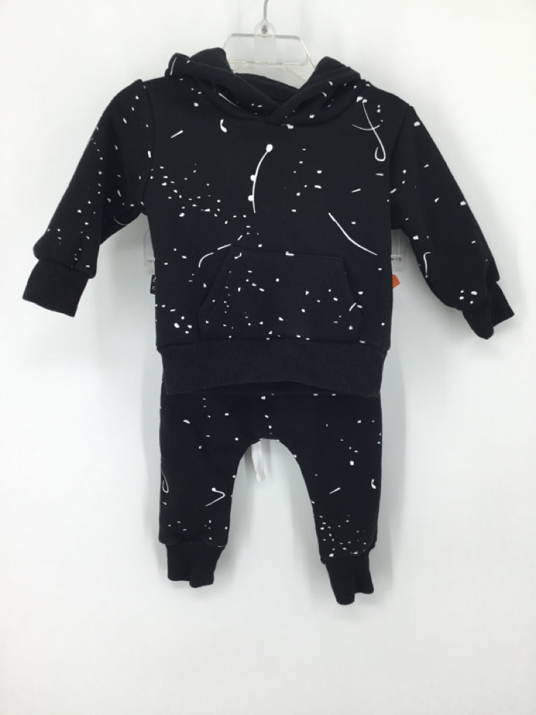 Olive + Scout Child Size 6-12 Months Black Print Outfit - boys