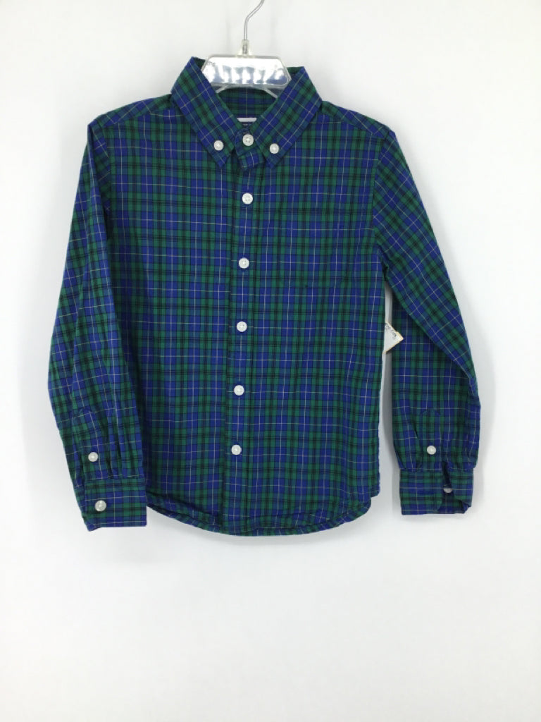 Janie and Jack Child Size 4 Blue Plaid Shirt - boys