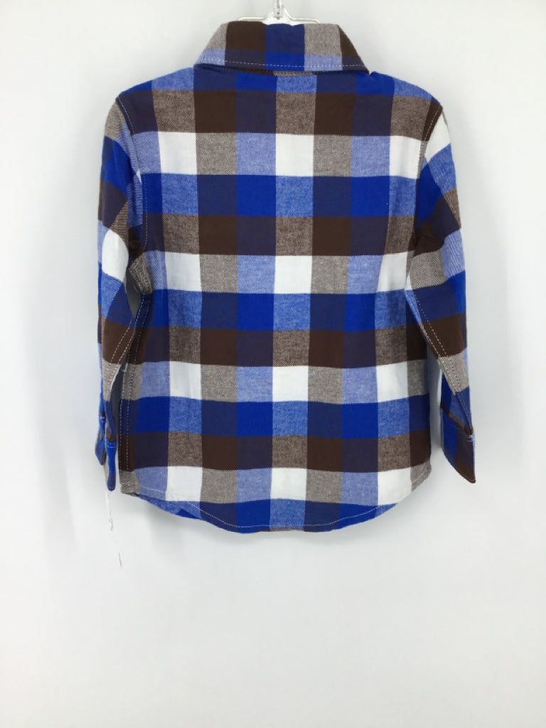 Carter's Child Size 3 Blue Checkered Shirt - boys