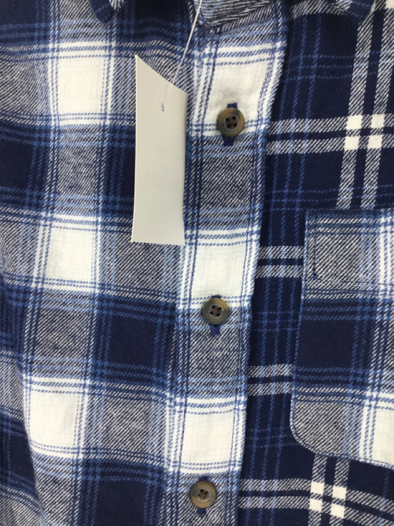 Crewcuts Child Size 4 Navy Plaid Shirt - boys