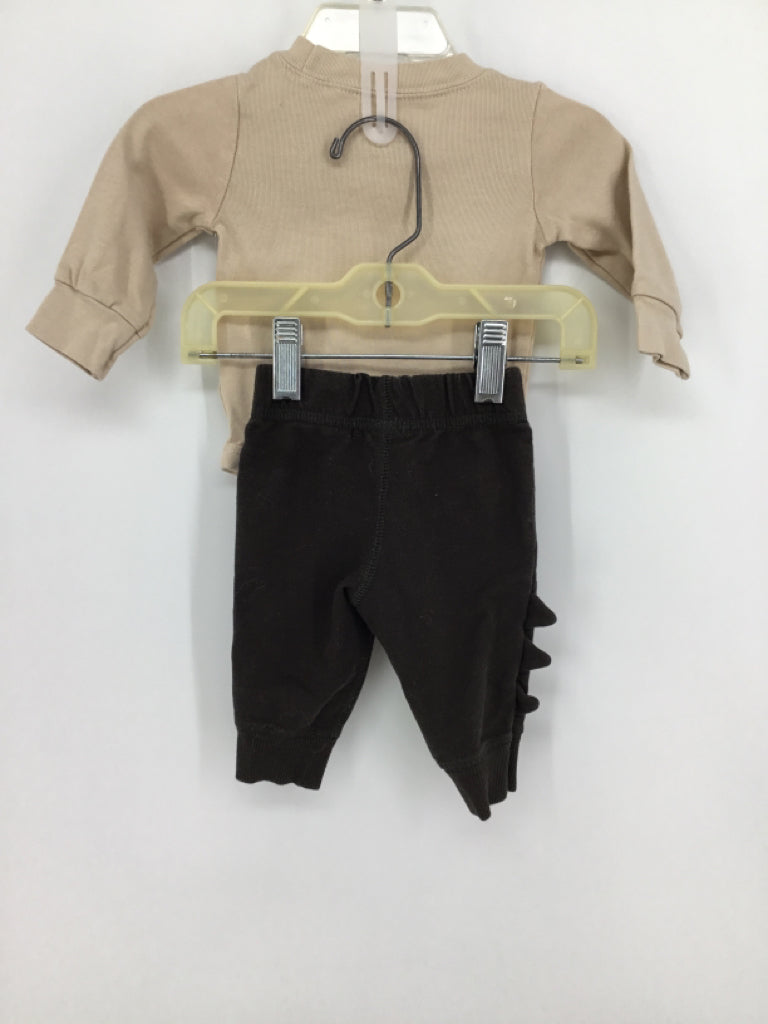 Carter's Child Size 3 Months Tan Dinosaur Outfit - boys