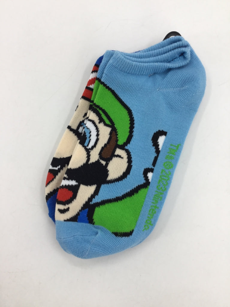 Mario Bros Child Size 4 Blue Character Socks - boys