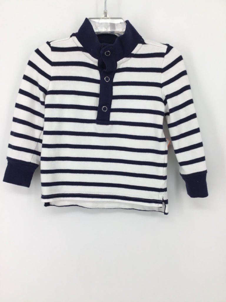 Janie and Jack Child Size 12-18 Months Navy Stripe Shirt - boys