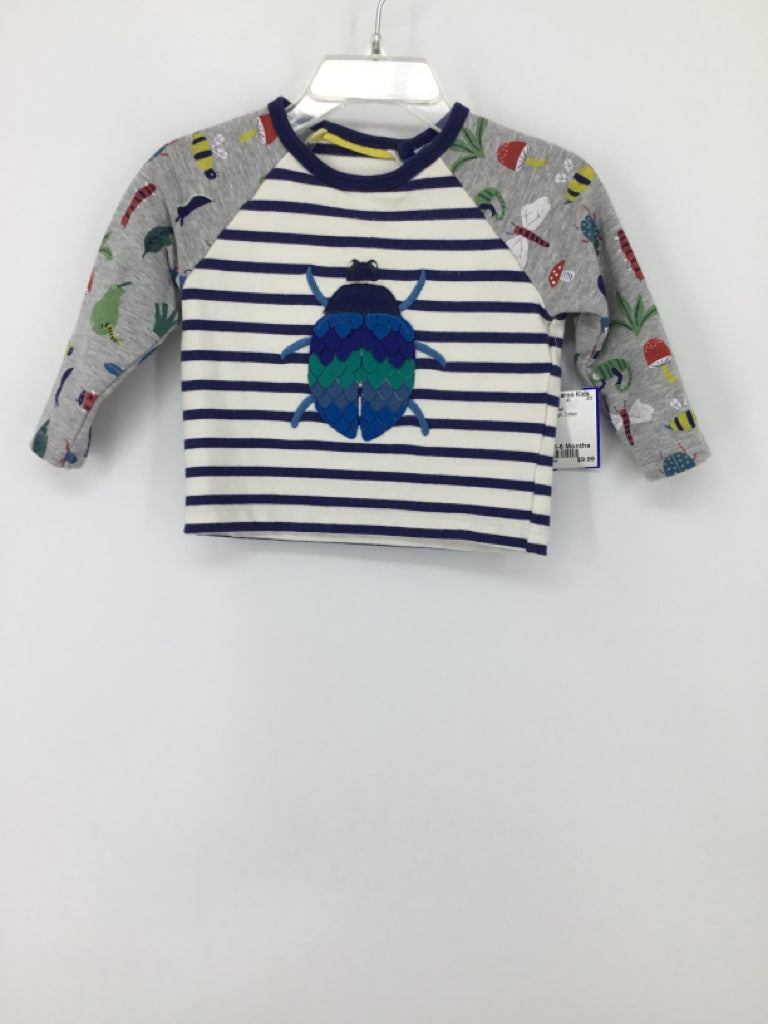 Baby Boden Child Size 3-6 Months Gray Bugs Shirt - boys