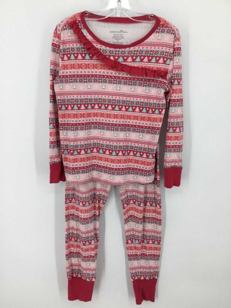 American Girl Child Size 12 Pink Christmas Pajamas
