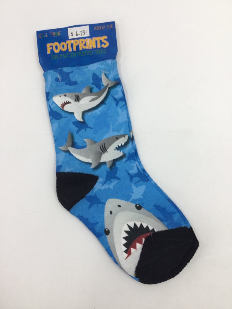 Kid Tees Child Size Toddler Blue Sharks Socks - boys