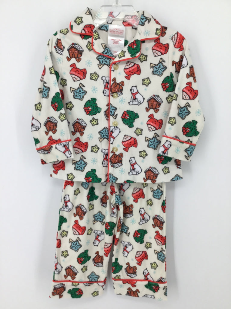 Wonder Shop Child Size 18 Months White Christmas Pajamas