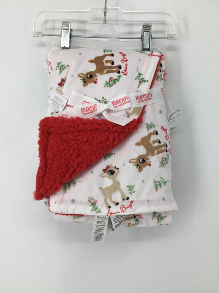 Rudolph White Christmas Blanket
