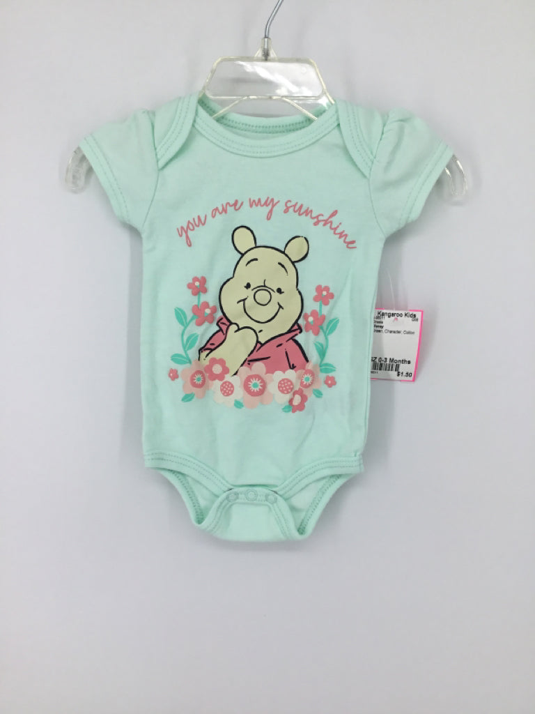 Disney Child Size 0-3 Months Green Onesie
