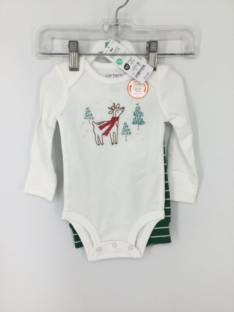 Just One You Made by Carters Child Size 3 Months White Christmas Onesies