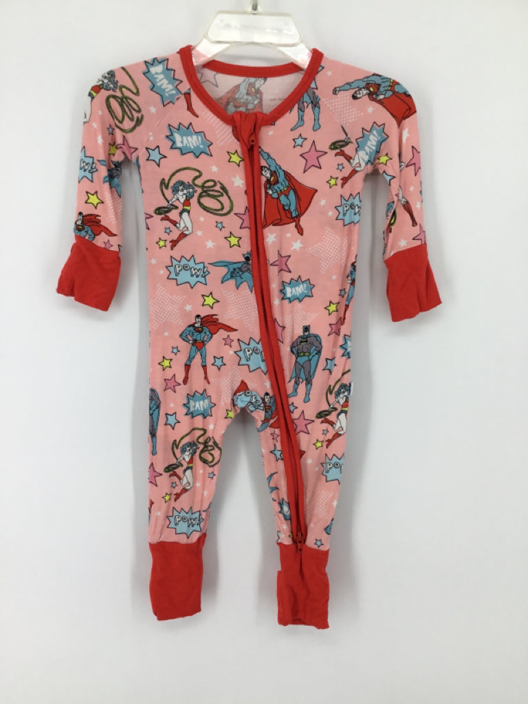 Little Sleepies + DC Child Size 0-3 Months Pink Pajamas - girls