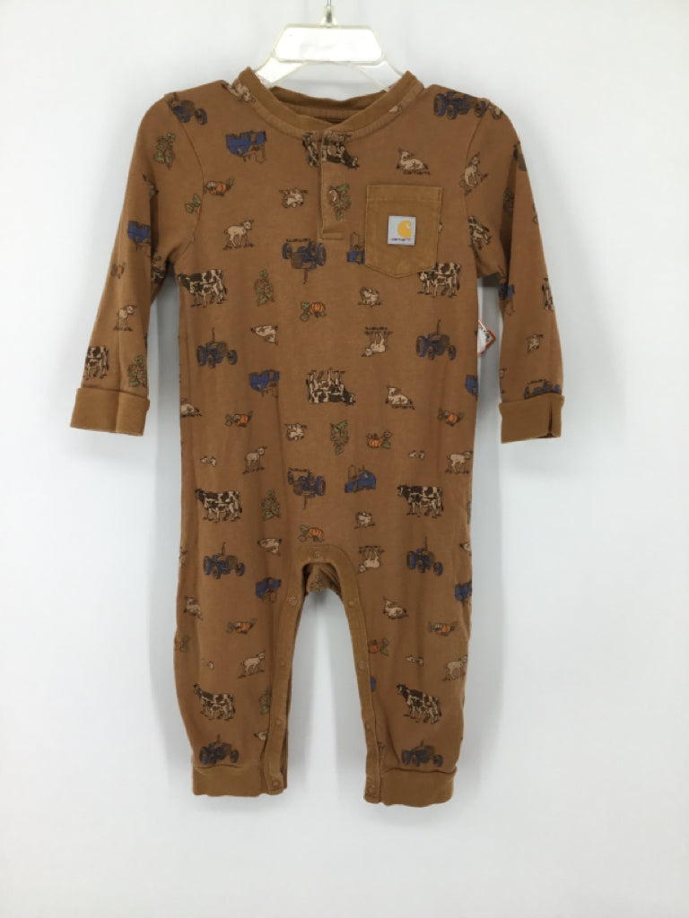 Carhartt Child Size 12 Months Brown Print Outfit - boys