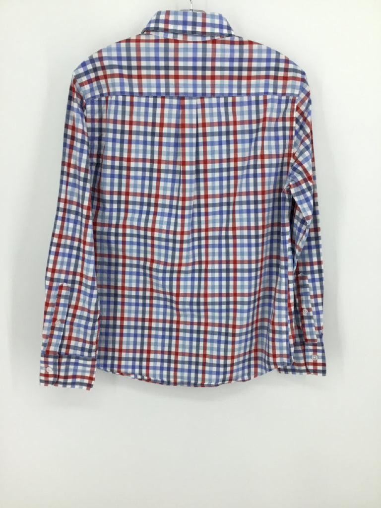 Crew & Company Child Size 12 Blue Checkered Shirt - boys
