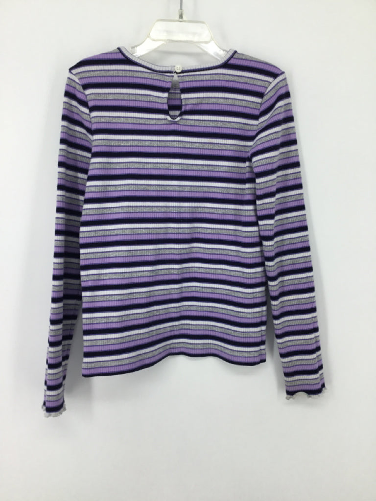 Janie and Jack Child Size 7 Purple Stripe Shirt - boys