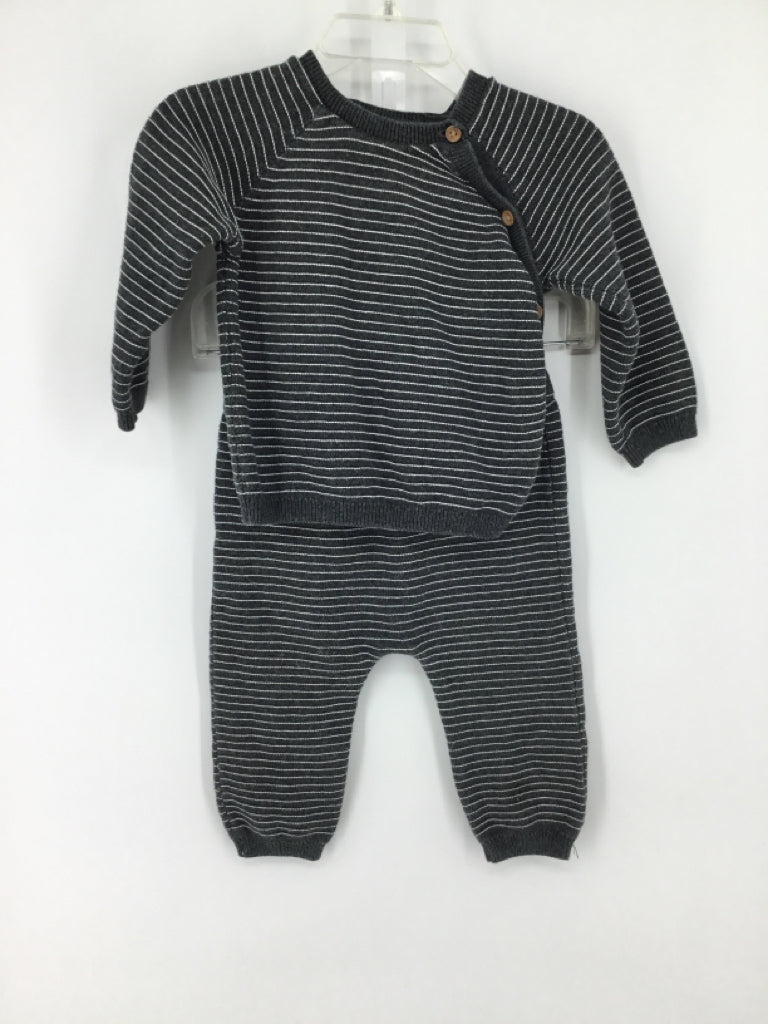 Tu Kids Child Size 6-9 Months Gray Stripe Outfit - boys